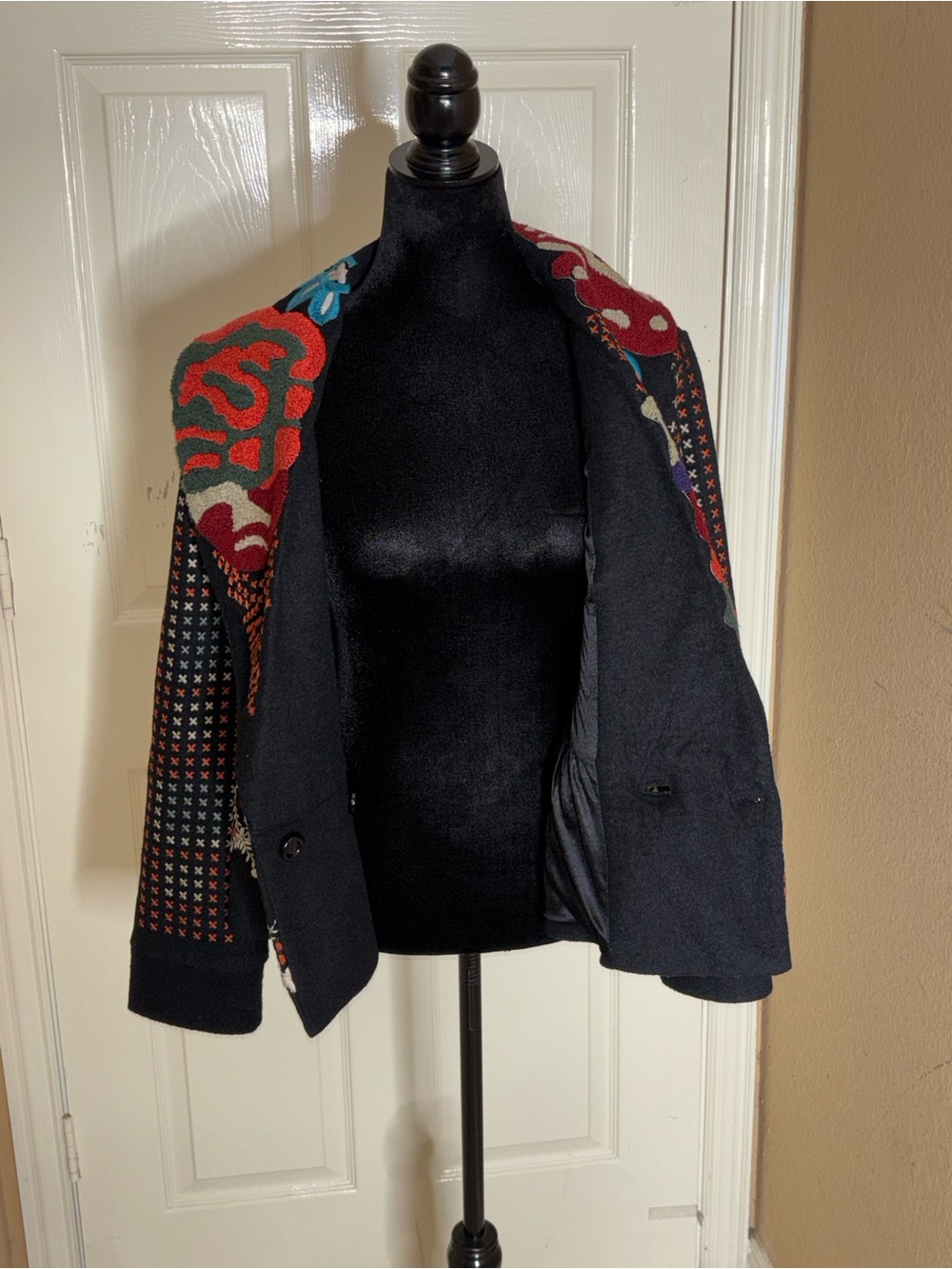 Vintage Aztec Navajo Bomber Jacket – Inca Style Brown Leather Festival Coat Med - Picture 8 of 9